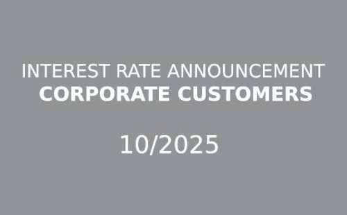 INTEREST RATE ANNOUNCEMENT OF NEW CAR LOAN FOR CORPORATE CUSTOMERS – 10/2025