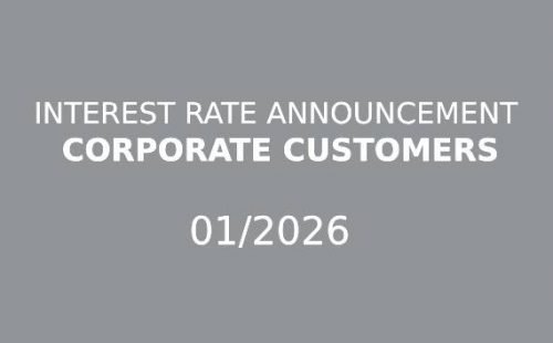 INTEREST RATE ANNOUNCEMENT OF NEW CAR LOAN FOR CORPORATE CUSTOMERS – 01/2026