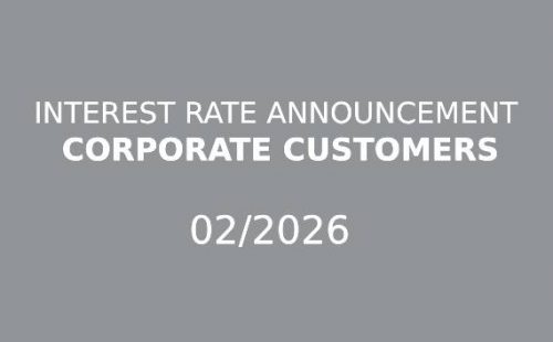 INTEREST RATE ANNOUNCEMENT OF NEW CAR LOAN FOR CORPORATE CUSTOMERS – 02/2026