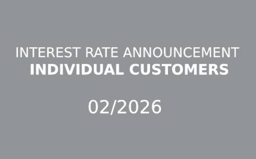 INTEREST RATE ANNOUNCEMENT OF NEW CAR LOAN FOR INDIVIDUAL CUSTOMERS – 02/2026