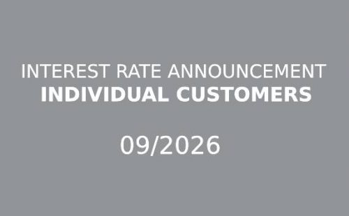 INTEREST RATE ANNOUNCEMENT OF NEW CAR LOAN FOR INDIVIDUAL CUSTOMERS – 09/2026