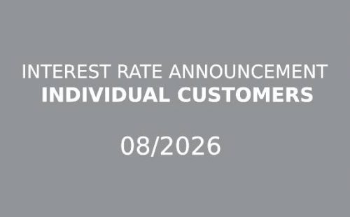 INTEREST RATE ANNOUNCEMENT OF NEW CAR LOAN FOR INDIVIDUAL CUSTOMERS – 08/2026